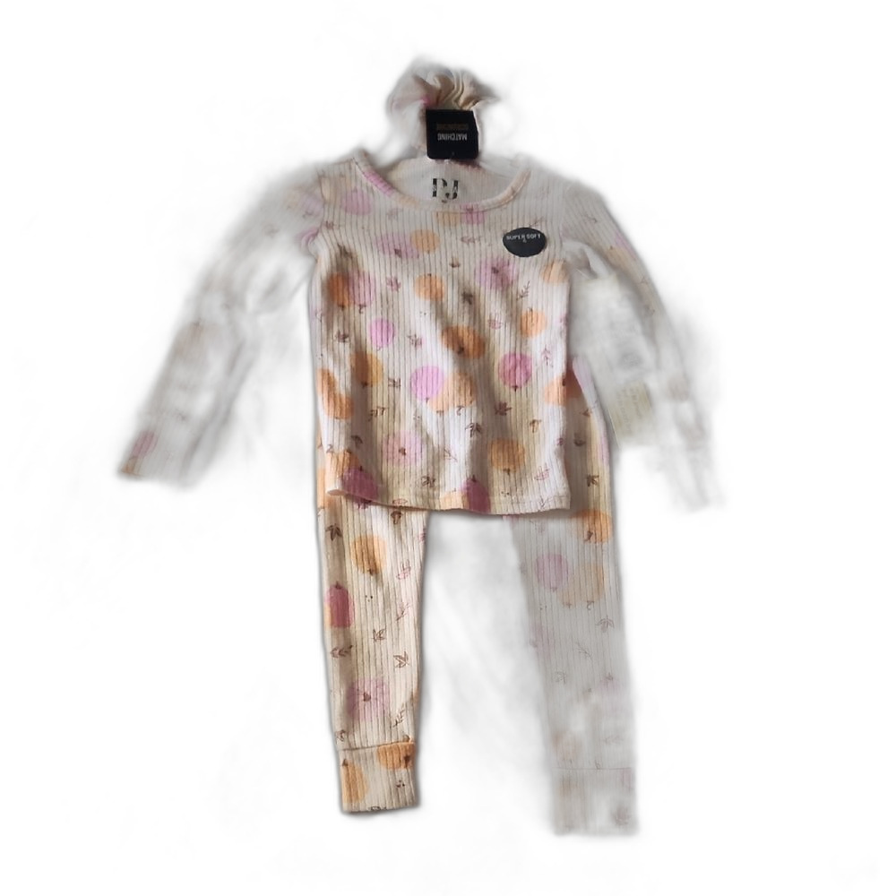 Essentials Kids Pajama Set - Pink and Orange Size 2T